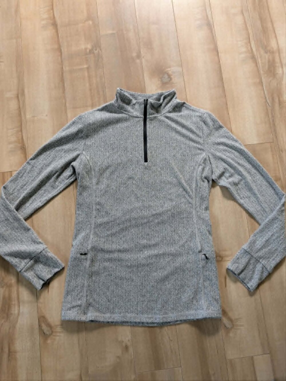 Senita Athletics Gray Quarter Zip Performance Pullover Medium Athletic Hiking Ru